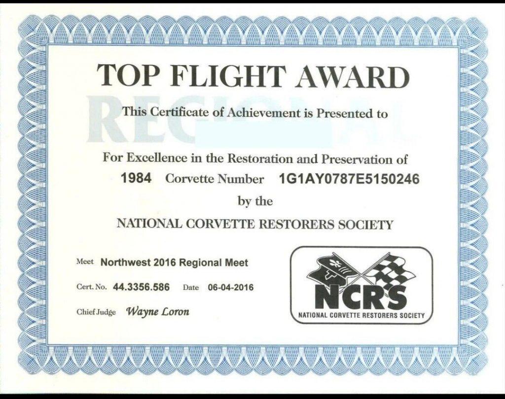 1984 Chevrolet Corvette C4 11,500 Miles – ToP Flight Winner NCRS Judged 99.7%